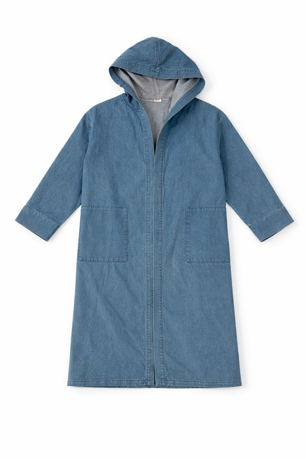 Charcoal longline overcoat with structured tailored silhouette