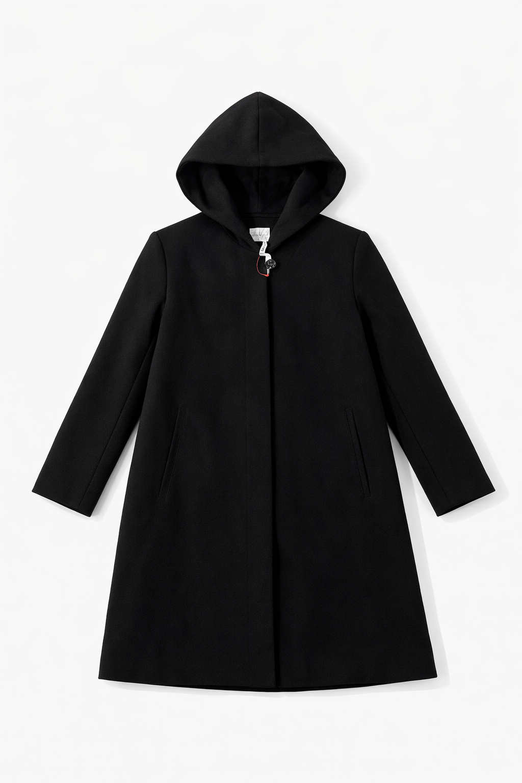 Modern cropped wool jacket with clean neckline and tailored fit