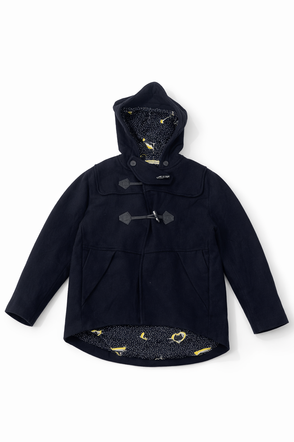 Textured tweed coat with structured shoulders and tailored fit