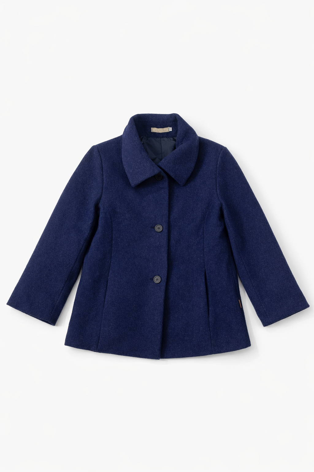 Blush structured coat with tailored elegant silhouette