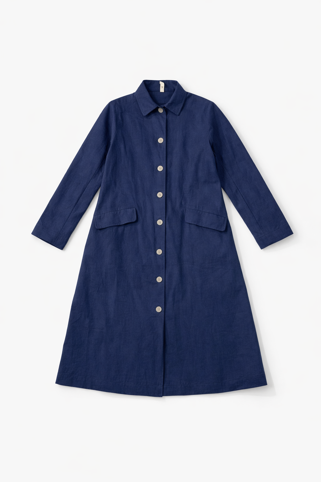 Charcoal double breasted coat with structured tailored design