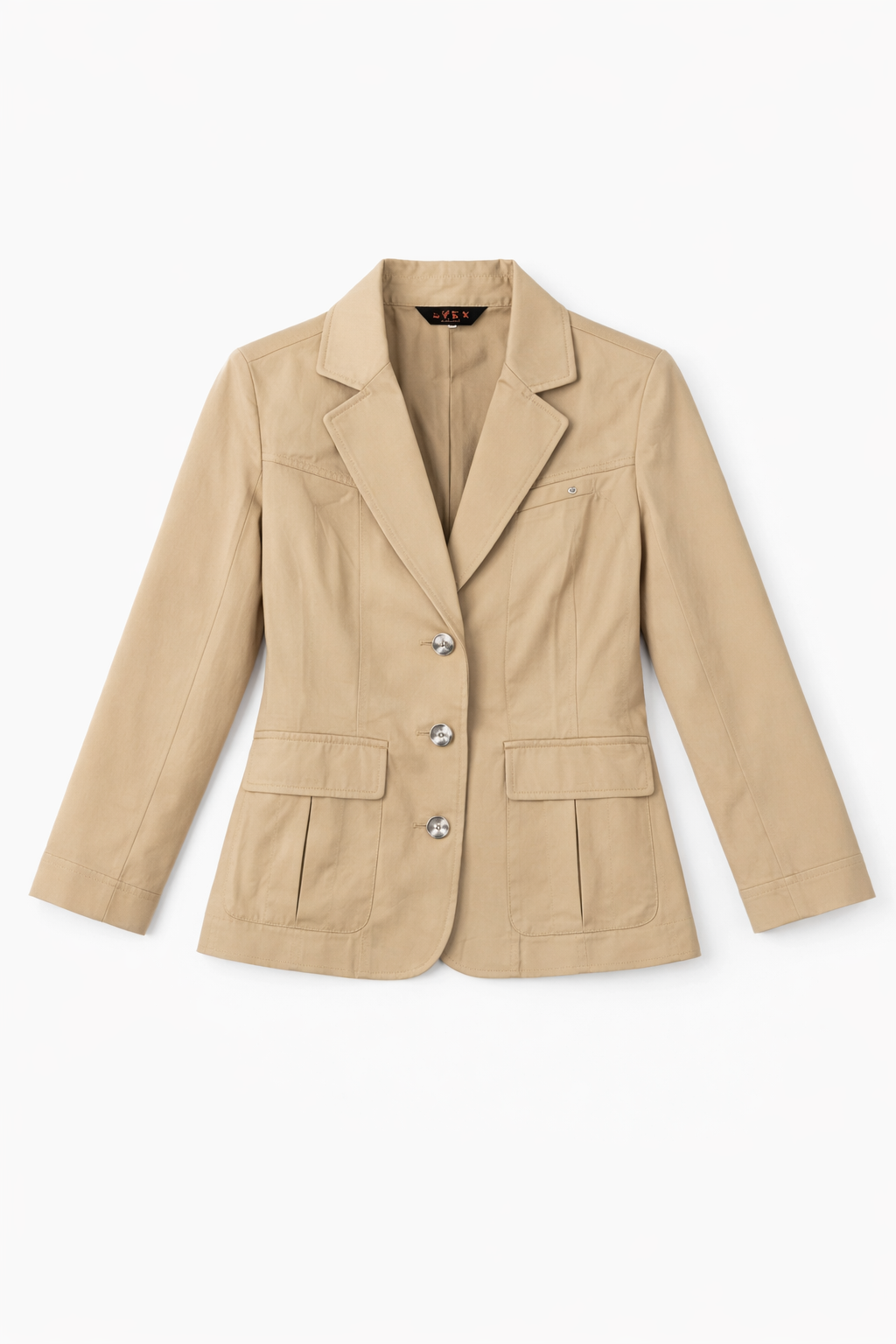 Grey utility coat with structured streamlined silhouette