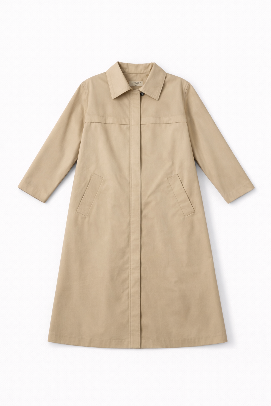 Black cocoon coat with curved relaxed structured silhouette