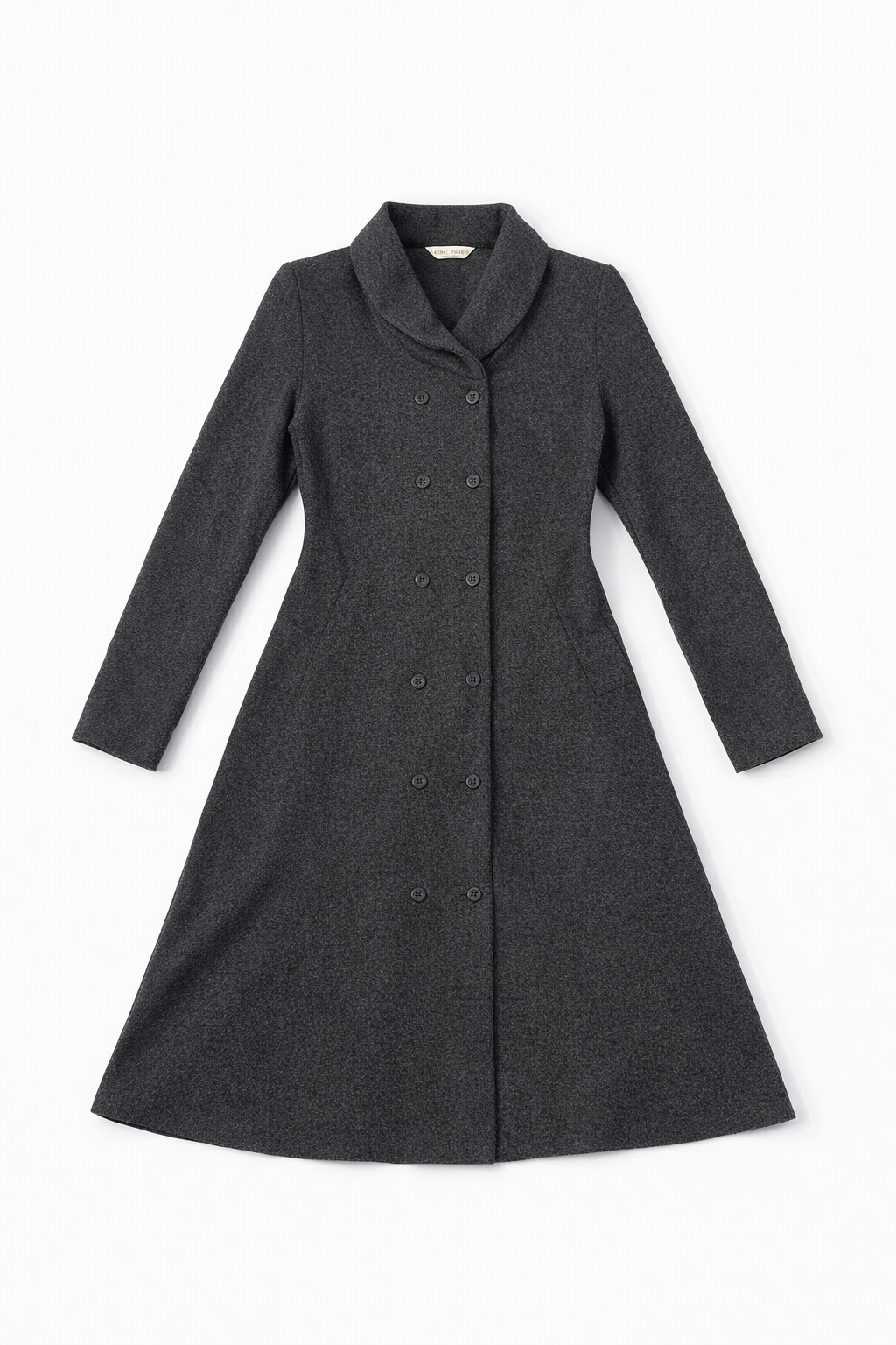 Camel double breasted trench coat with structured tailored fit