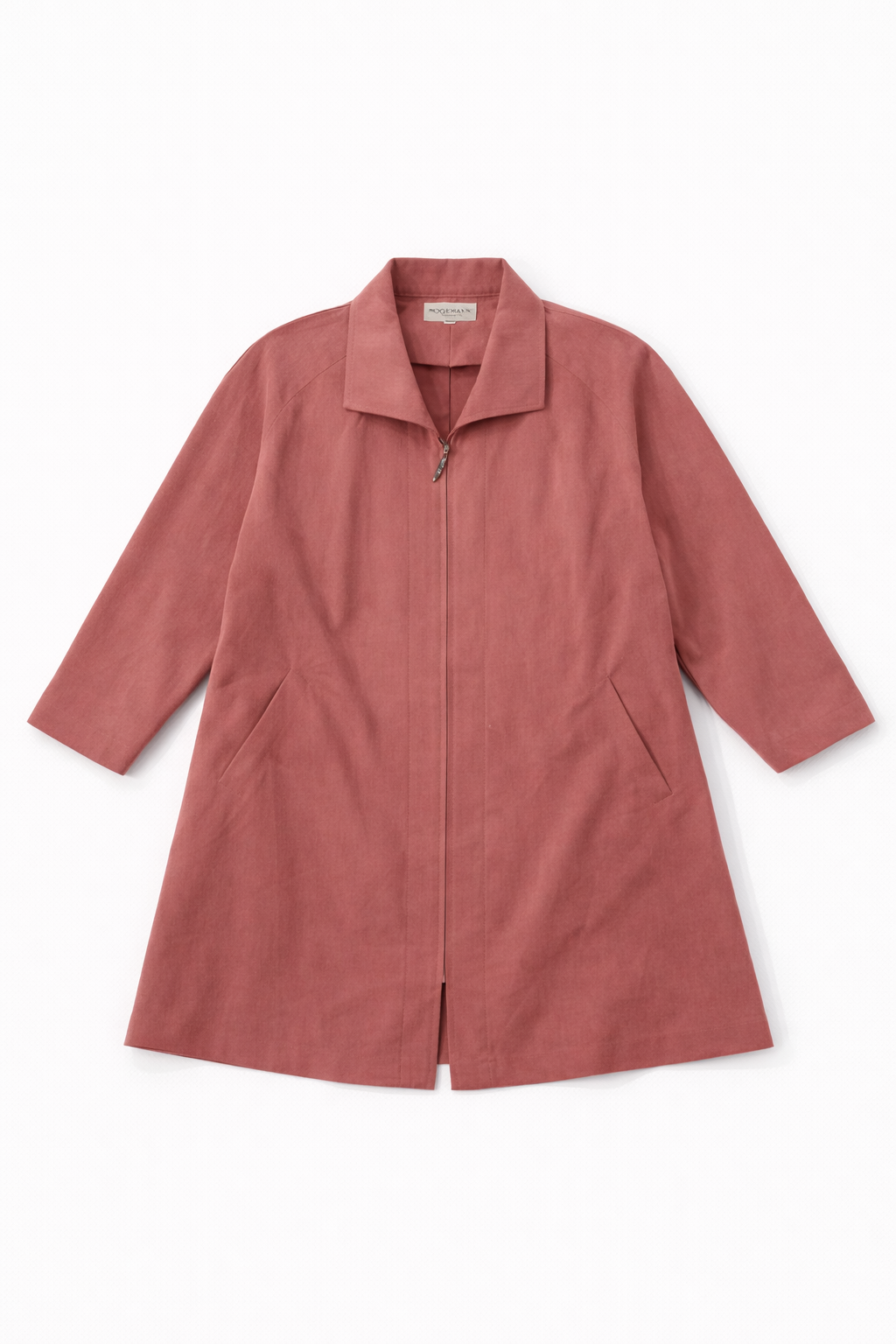 Plaid longline coat with structured tailored design